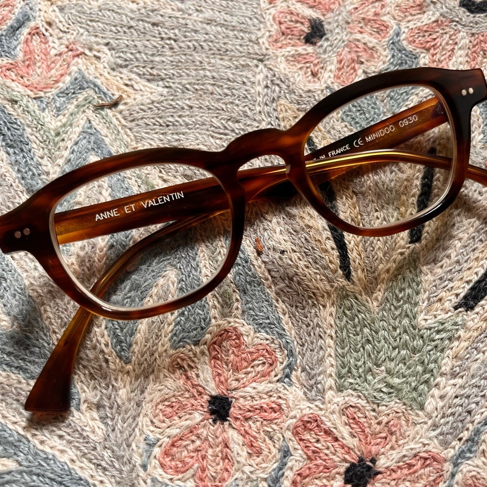 Anne et Valentin Minidoo brown tortoise eyeglass frames French VGUC